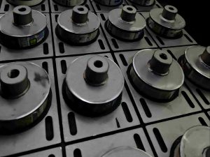 Rubber absorbs vibrations